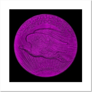 USA Twenty Dollars Coin in Pink Posters and Art